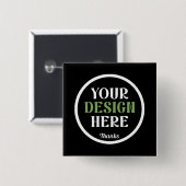 Badge Carré 5 Cm personnalisé, unique, élégant et minimaliste (Devant & derrière)