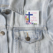 Badge Carré 5 Cm Personnaliser, 50e anniversaire Nun vie religieuse (En situation)