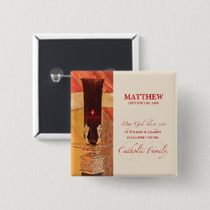 Badge Carré 5 Cm Personnaliser, félicitations RCIA, catholique, ro