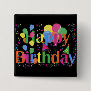 Badge Carré 5 Cm Personnaliser Nom Anniversaire Fête Art