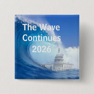 Badge Carré 5 Cm Personnalisez le bouton Blue Wave Election 2026