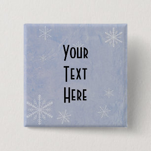 Badge Carré 5 Cm PERSONNALISEZ le papier 3 de flocon de neige -