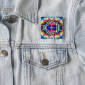 Badge Carré 5 Cm Pétales (En situation)