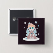 Badge Carré 5 Cm Petit Ange (Devant & derrière)