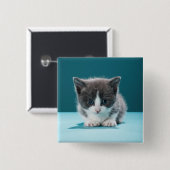 Badge Carré 5 Cm Petit chaton (Devant & derrière)