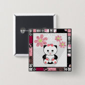 Badge Carré 5 Cm Petit chaton (Devant & derrière)