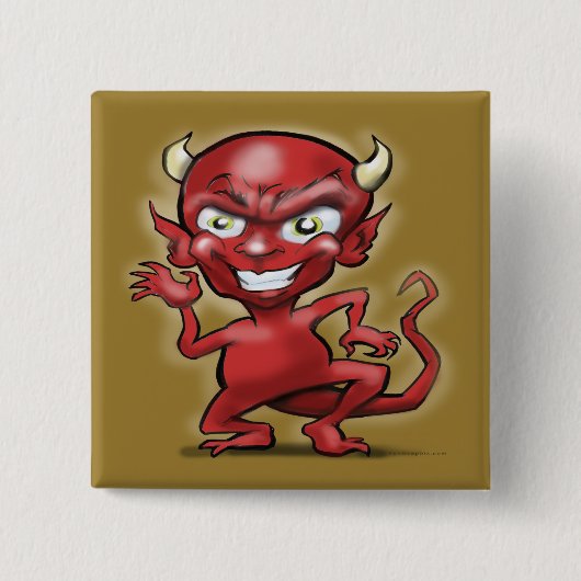 Badge Carré 5 Cm Petit Diable (Devant)