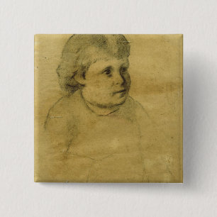 Badge Carré 5 Cm Petit fille (charbon de bois)