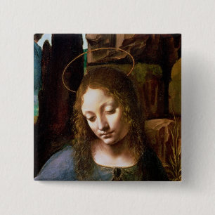 Badge Carré 5 Cm Petit groupe de la tête de la Vierge