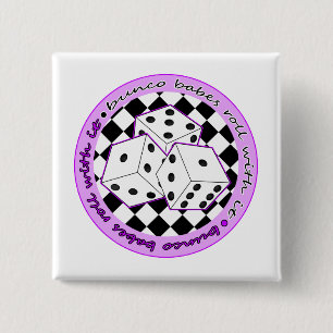 Badge Carré 5 Cm Petit pain de bébés de Bunco avec lui - pourpre