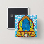 BADGE CARRÉ 5 CM PETIT PAIN DE BOUDDHA (Devant & derrière)