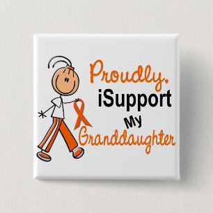 Badge Carré 5 Cm PETITE-FILLE de Cancer de rein de milliseconde de