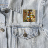 Badge Carré 5 Cm Petite pente avec des oeuvres d'art à vendre sur l (En situation)