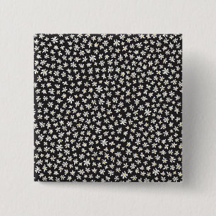Badge Carré 5 Cm Petites fleurs blanches de marguerite et de camomi