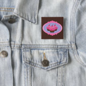 Badge Carré 5 Cm Petits gâteaux dans un cadre (En situation)