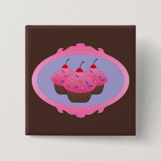 Badge Carré 5 Cm Petits gâteaux dans un cadre