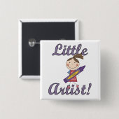 Badge Carré 5 Cm Petits T-shirts et cadeaux d'artiste (Devant & derrière)