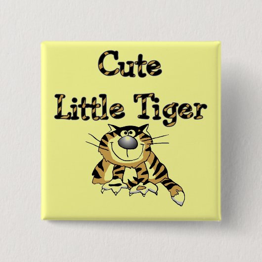 Badge Carré 5 Cm Petits T-shirts et cadeaux mignons de tigre (Devant)
