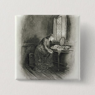 Badge Carré 5 Cm Peu de Dorrit, de 'Charles Dickens : Un abo de