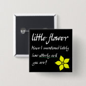 Badge Carré 5 Cm Peu de fleur (Devant & derrière)