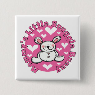 Badge Carré 5 Cm Peu de lapin du câlin de la maman