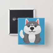 Badge Carré 5 Cm Peu de Pupppy (Devant & derrière)