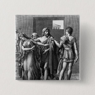 Badge Carré 5 Cm Phaedra, Theseus et Hippolytus