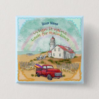 Badge Carré 5 Cm Phare de Beach Truck