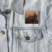 Badge Carré 5 Cm Phare de Block Island (En situation)