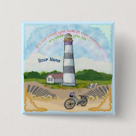 Badge Carré 5 Cm Phare de choix de vélo (Devant)