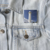 Badge Carré 5 Cm Phare de Clarence Head, Yamba, Nouveau-Sud (En situation)