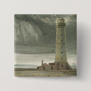 Badge Carré 5 Cm Phare de Dungeness, 'd'un voyage autour de grand