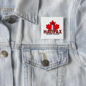 Badge Carré 5 Cm Phare de Halifax (En situation)