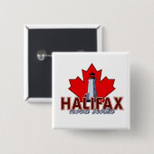 Badge Carré 5 Cm Phare de Halifax (Devant & derrière)