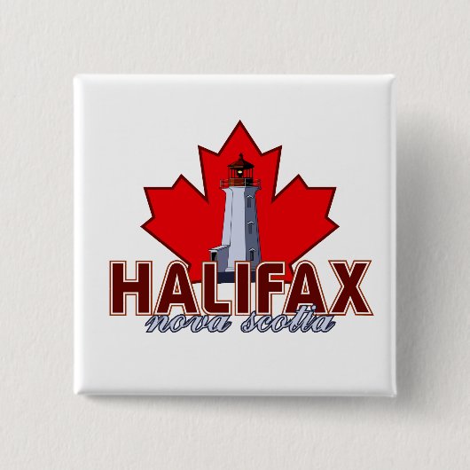 Badge Carré 5 Cm Phare de Halifax (Devant)