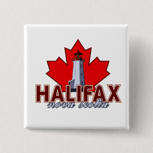 Badge Carré 5 Cm Phare de Halifax