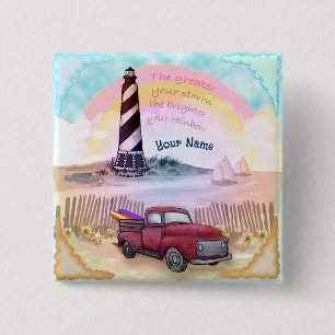 Badge Carré 5 Cm Phare de Truck Stormy