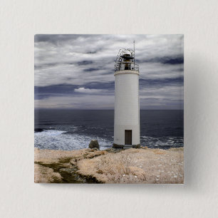 Badge Carré 5 Cm Phare Galicie, Espagne de Laxe
