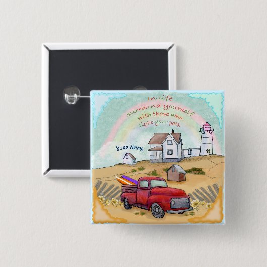 Badge Carré 5 Cm Phare Path (Devant & derrière)