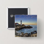 Badge Carré 5 Cm Phare principal de Portland (Devant & derrière)