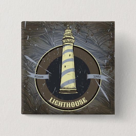 Badge Carré 5 Cm Phare vintage | 1960 (Devant)