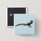 Badge Carré 5 Cm Pheasant de Madame Amherst (Devant & derrière)