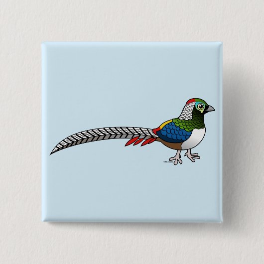 Badge Carré 5 Cm Pheasant de Madame Amherst (Devant)