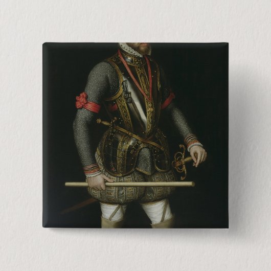 Badge Carré 5 Cm Philip II de l'Espagne (Devant)