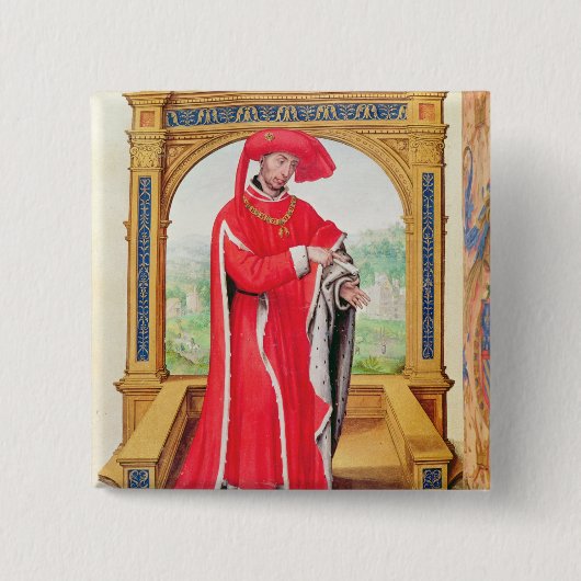 Badge Carré 5 Cm Philip le bon duc de Bourgogne (Devant)