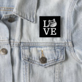 Badge Carré 5 Cm Philly Love Cat (En situation)