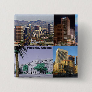 Badge Carré 5 Cm Phoenix Arizona Montage