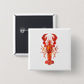 Badge Carré 5 Cm Phomard polygonal rouge (Devant & derrière)