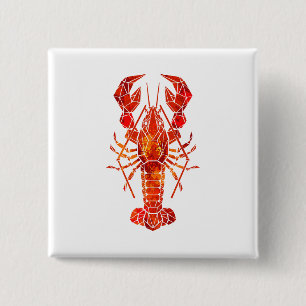 Badge Carré 5 Cm Phomard polygonal rouge