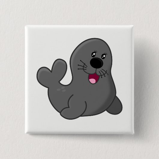 Badge Carré 5 Cm Phoque (Devant)